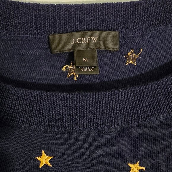 J.Crew Merino Pullover Star Stitching Embroidery - Picture 3 of 4